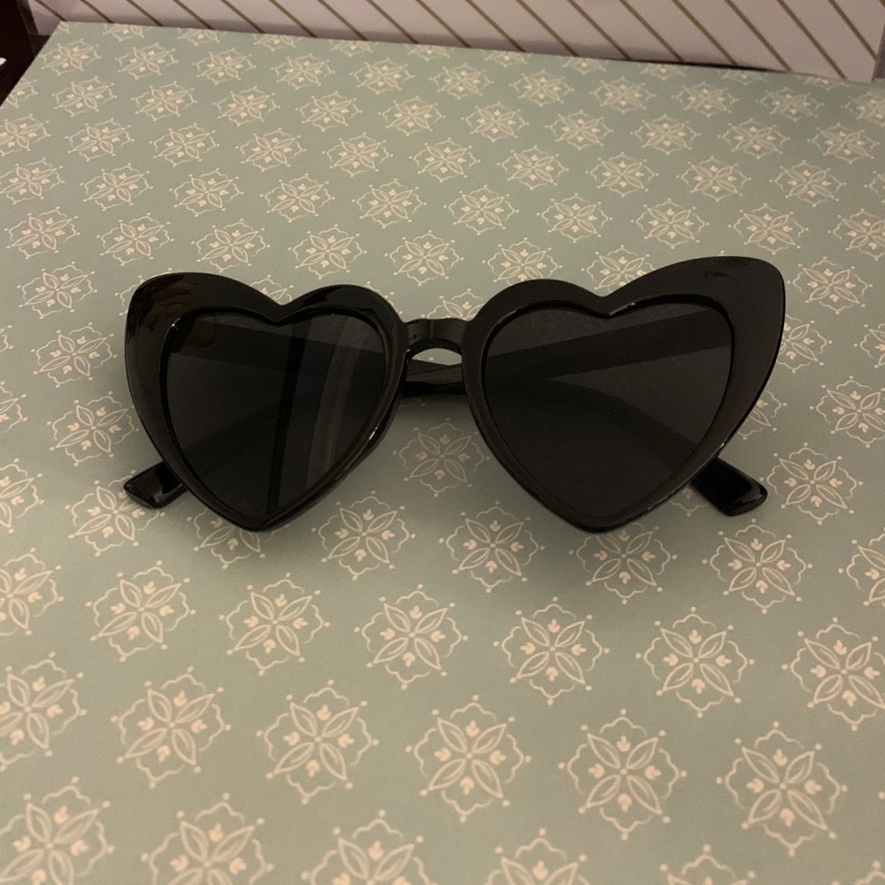 Heart shaped black sunglasses